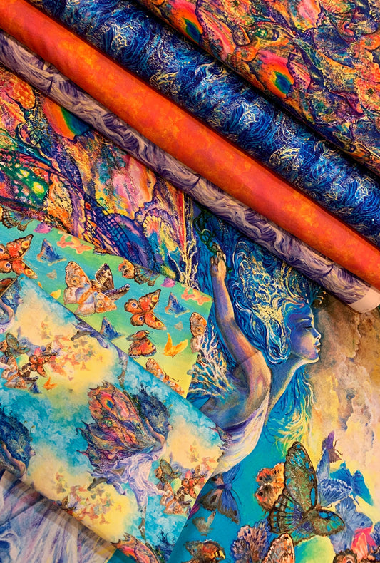 Wings of Joy Digital Waves 14960-BLUE Cotton Woven Fabric