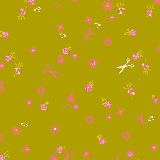 Handiwork by Alison Glass Sew Olive 9252-G Cotton Woven Fabric