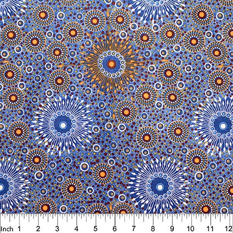 Onion Dreaming Copper Blue by Doris Inkamala ODRCBL Cotton Woven Fabric