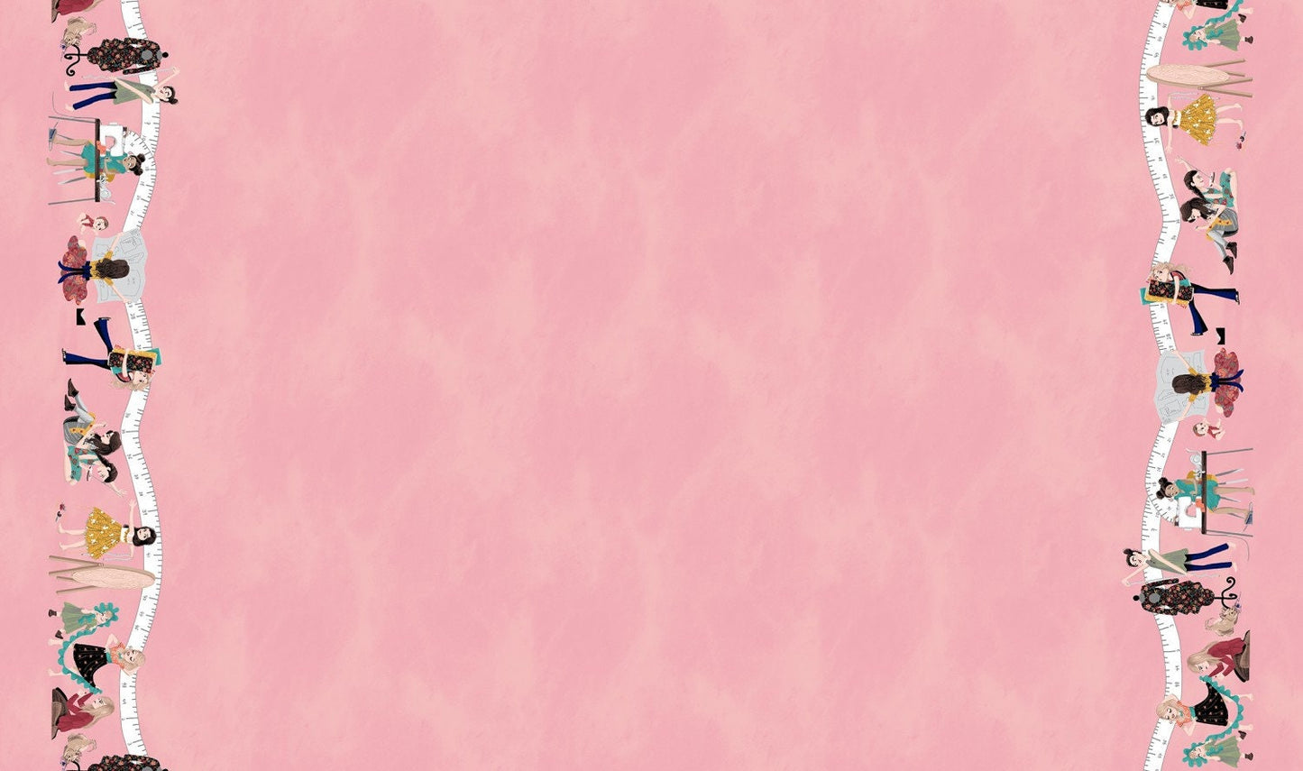 Little Sewists by Little Lizard King Blush Little Sewists DC8461-BLUS Cotton Woven Fabric