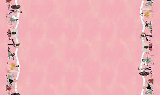 Little Sewists by Little Lizard King Blush Little Sewists DC8461-BLUS Cotton Woven Fabric