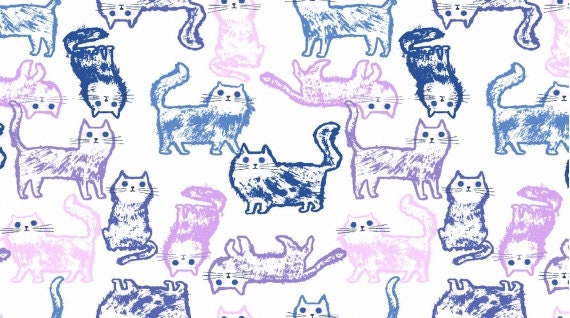 Meow Mix Meow Mix Stella-1373-White Cotton Woven Fabric