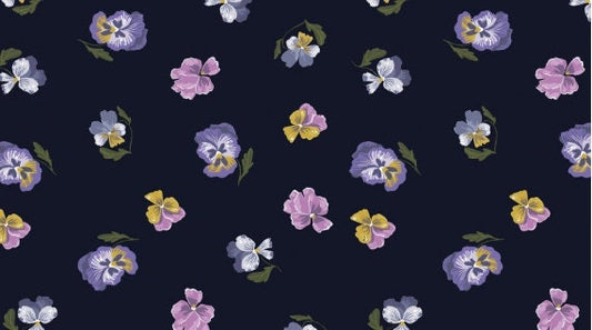 Ghostwood by Rae Ritchie Pansies on Astral Stella-SRR1334-Astral  Cotton Woven Fabric