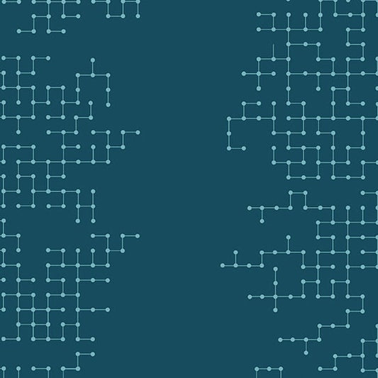 Declassified by Guicy Giuce Circuitry Blue Morpho A-9247-T Cotton Woven Fabric