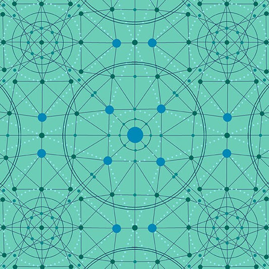 Declassified by Guicy Giuce Schematic Turquoise A-9243-GL Cotton Woven Fabric