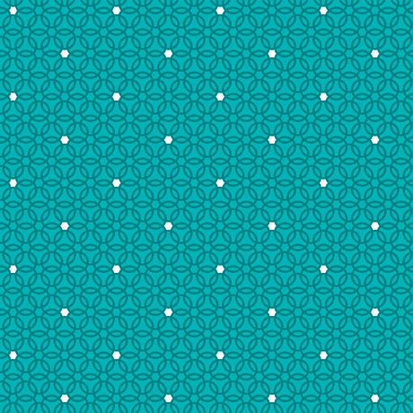 Circle of Friends by Donna Robertson Turquoise Dot Geo 27368Q Cotton Woven Fabric