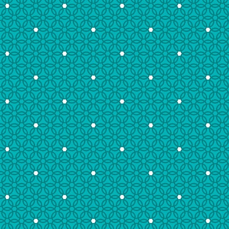 Circle of Friends by Donna Robertson Turquoise Dot Geo 27368Q Cotton Woven Fabric