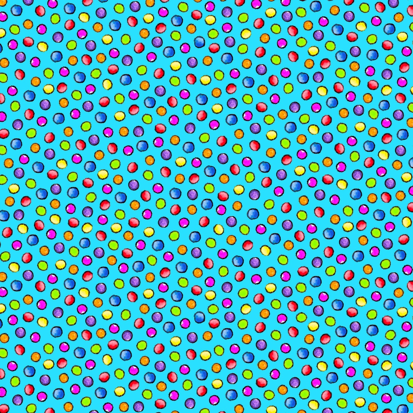 Pablo Picatsso Dots Turquoise 9783-70 Cotton Woven Fabric