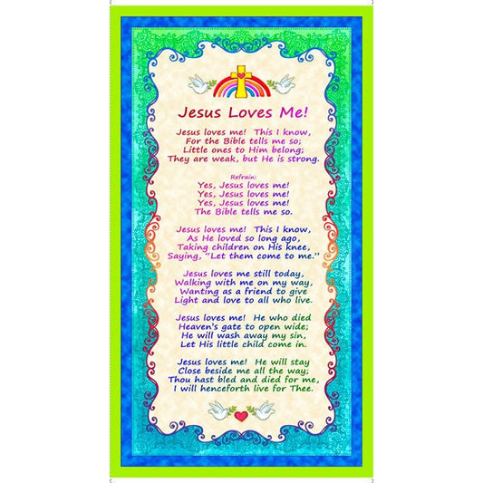 Jesus Loves Me 24" Panel 27281X Cotton Woven Panel