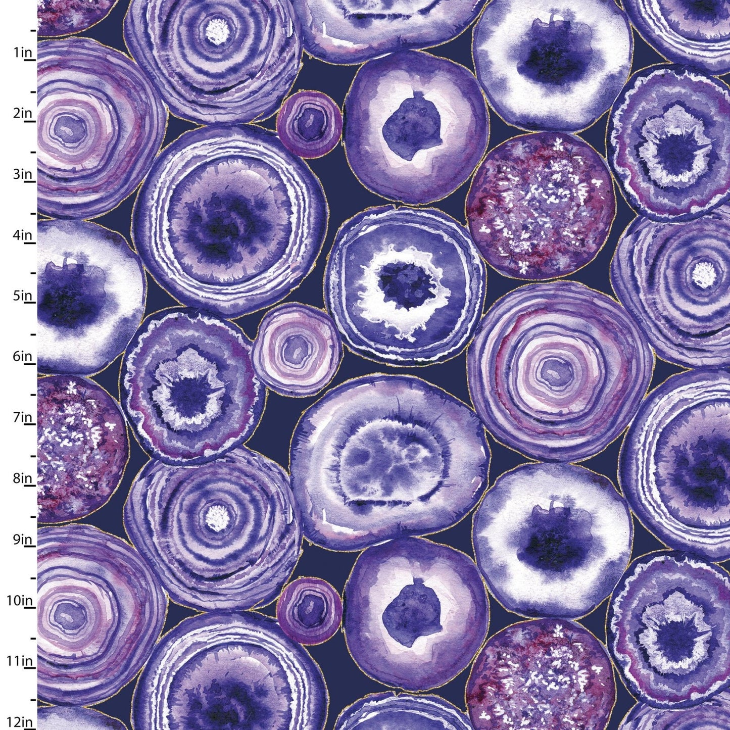 Precious Metals Geode 14994-PURPLE Cotton Woven Fabric