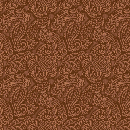 Running Free Embossed Leather Brown 4964-33 Cotton Woven Fabric