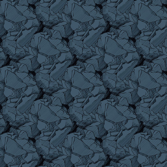 CAT by Caterpillar Rocks Blue C9101R-BLUE Licensed Cotton Woven Fabric