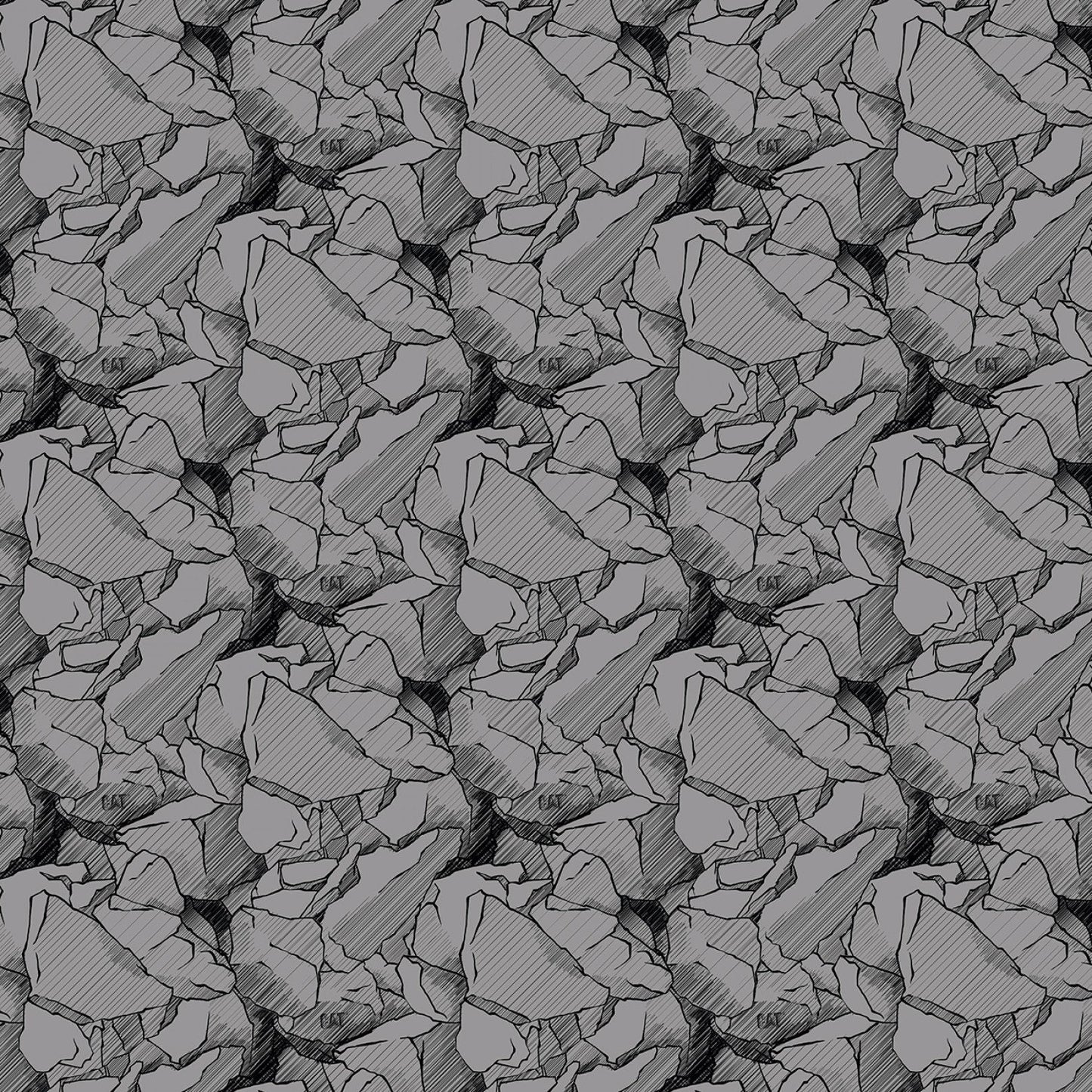 CAT by Caterpillar Rocks Gray C9101R-GRAY Licensed Cotton Woven Fabric