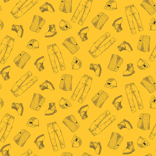 CAT by Caterpillar Garb Yellow C9102R-YELLO Licensed Cotton Woven Fabric