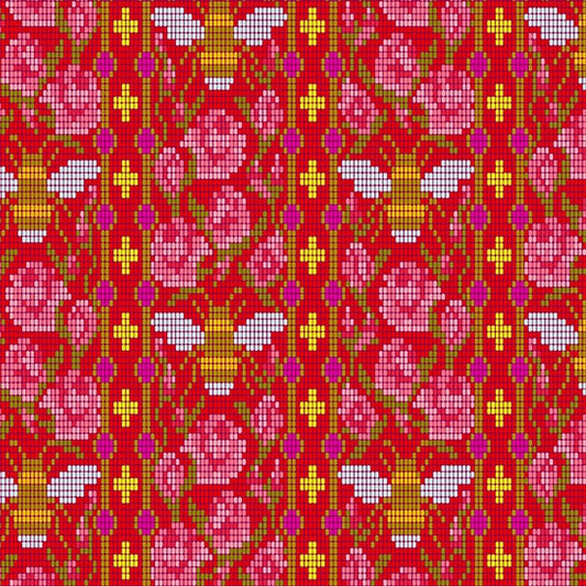 Handiwork by Alison Glass Bead Work Scarlet 9250-E Cotton Woven Fabric