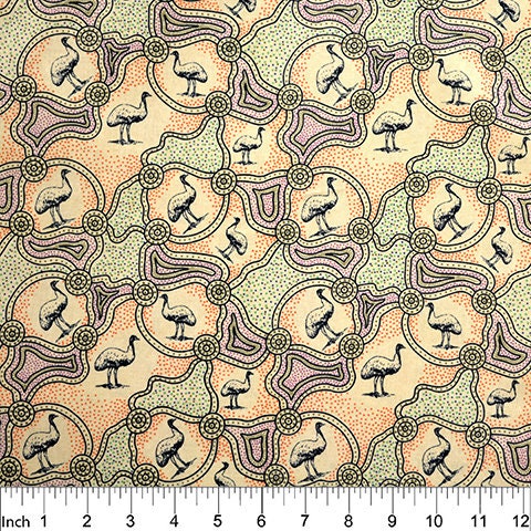 Emu Dreaming Ecru by Barbara Egan EDRE Cotton Woven Fabric