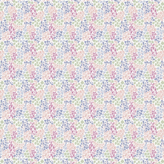 Sea Spell by Rae Ritchie White Underwater Floral SRR1426WH Cotton Woven Fabric