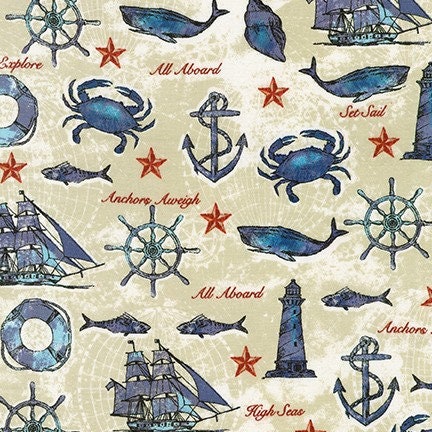 Set Sails Sand AVP-73181-153 Cotton Woven Fabric