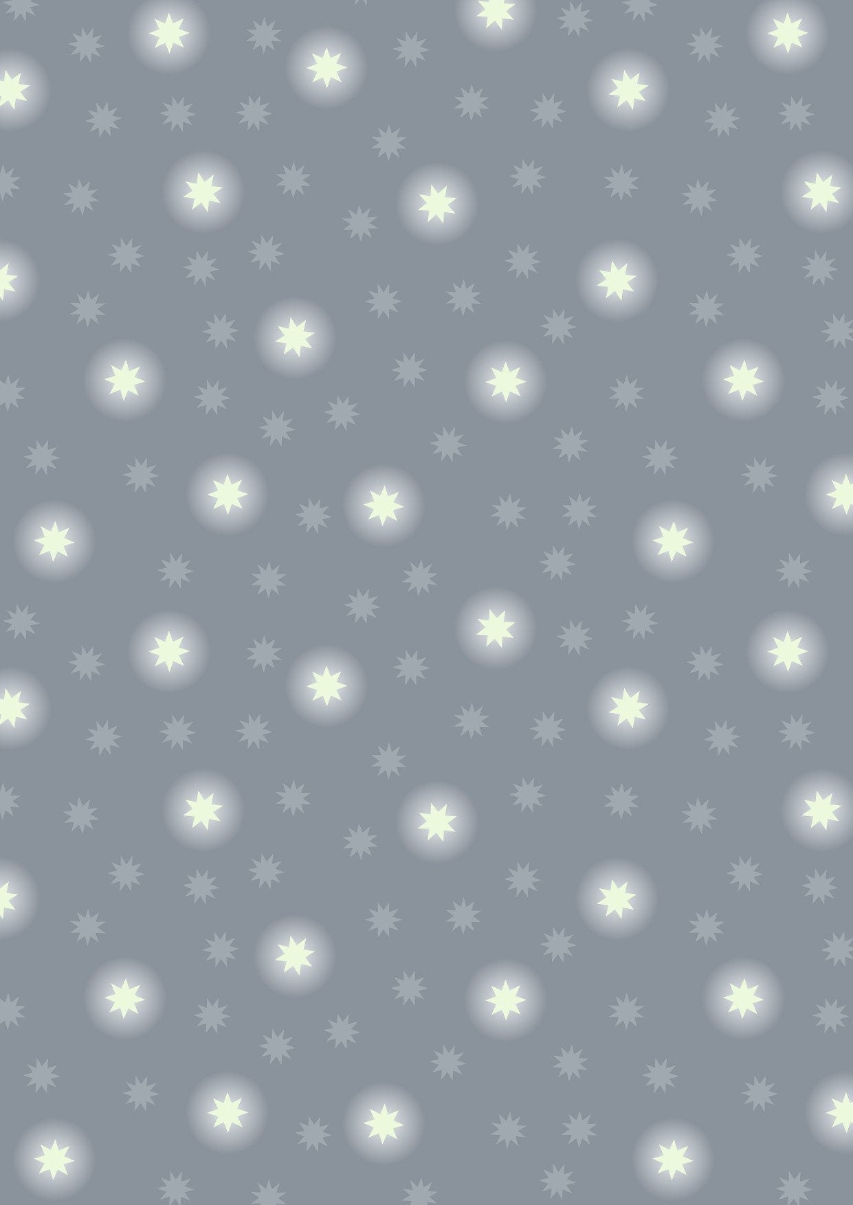 Fairy Nights Grey Starry Sky Glow in the Dark A404.2 Cotton Woven Fabric