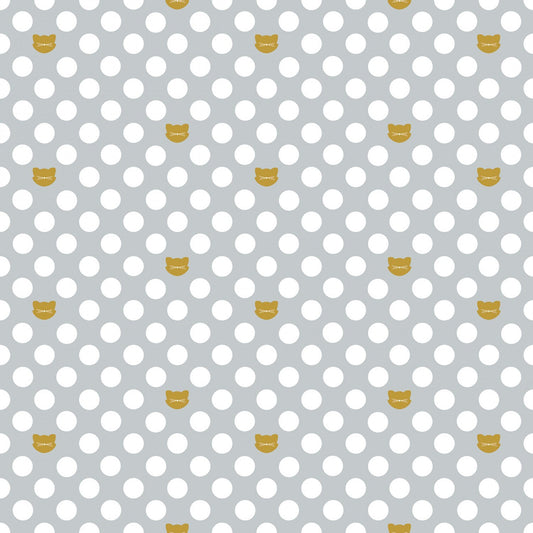 Chloe & Friends by Melissa Mortenson Cat Dot Sparkle Gray SC8912R-GRAY Cotton Woven Fabric