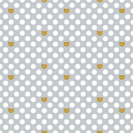 Chloe & Friends by Melissa Mortenson Cat Dot Sparkle Gray SC8912R-GRAY Cotton Woven Fabric
