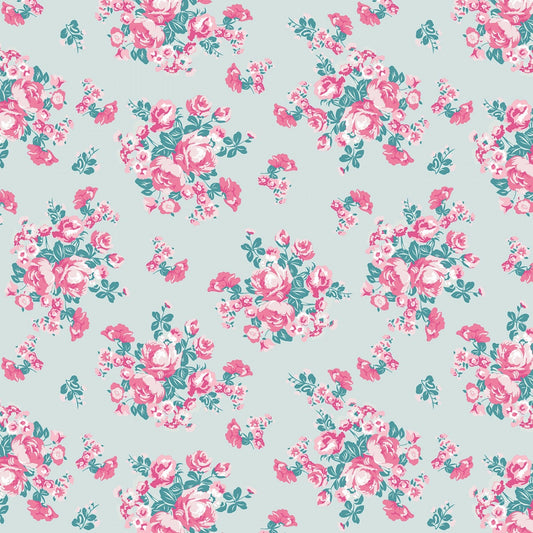 Chloe & Friends by Melissa Mortenson Floral Mint C8911R-MINT Cotton Woven Fabric