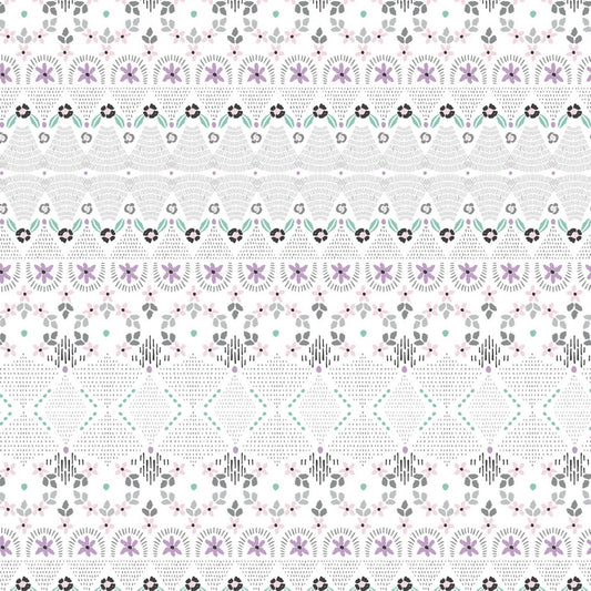 Bear Hug White Little Details 21181505-2 Cotton Woven Fabric