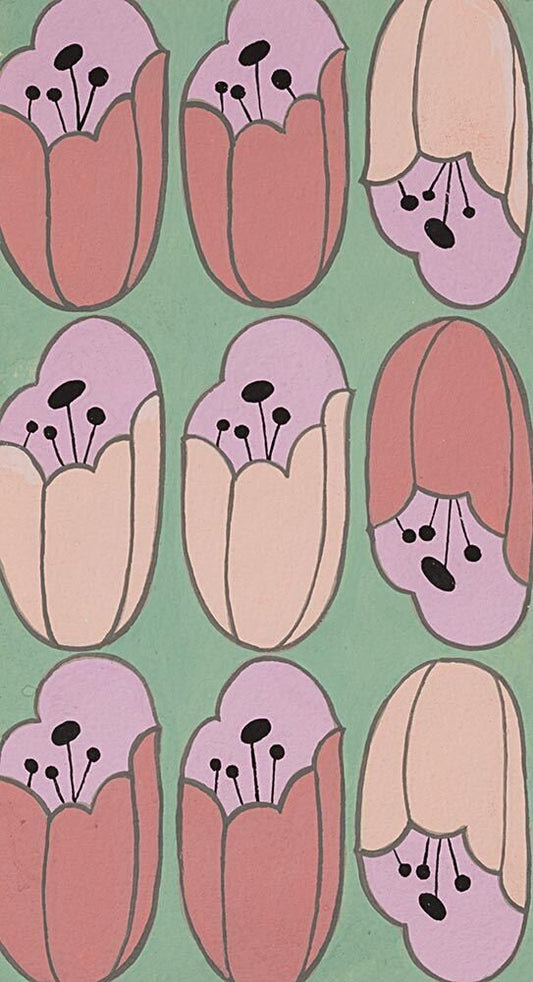 The Ghastlies Bulb 8792C Mint/Pink Cotton Woven Fabric