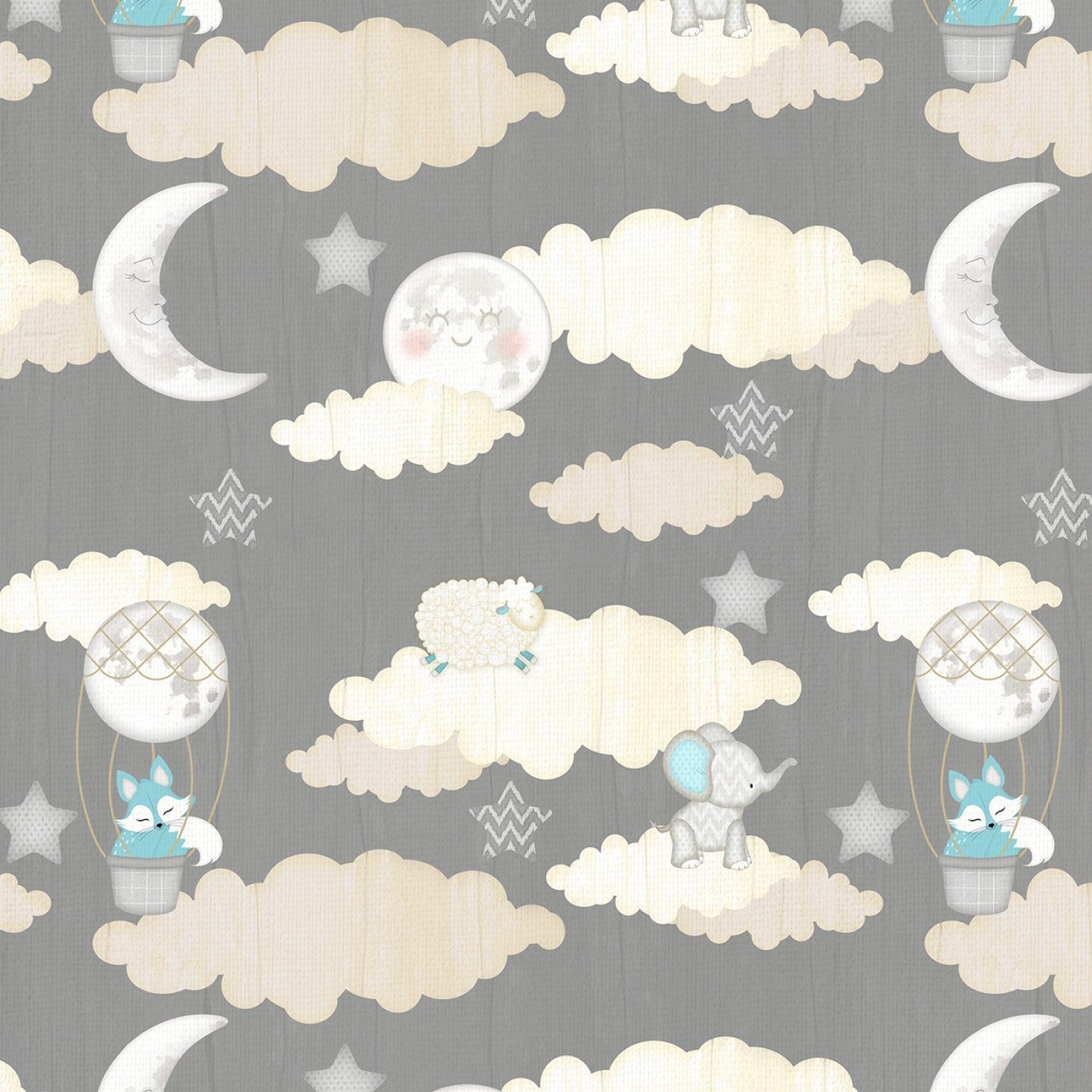 All Our Stars by Jennifer Pugh Light Grey Scenic 82579-919 Cotton Woven Fabric