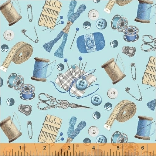 A Stitch in Time Sewing Essentials Aqua 51511-4 Cotton Woven Fabric