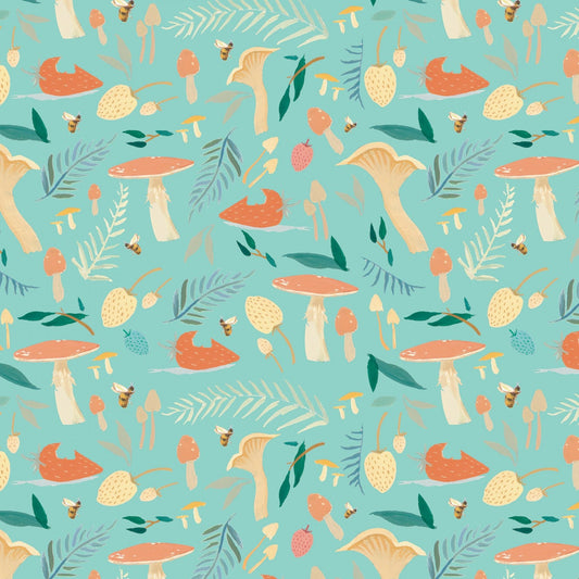 Dream World by Emily Winfield Martin Toadstools Mint C9081R-MINT Licensed Cotton Woven Fabric