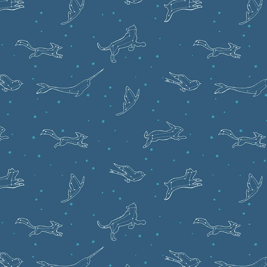 Dream World by Emily Winfield Martin GLOW in the DARK Constellations Blue GC9083R-BLUE Licensed Cotton Woven Fabric