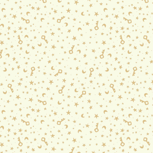 Dream World by Emily Winfield Martin Keys And Stars Cream with Sparkle SC9086R-CREA Licensed Cotton Woven Fabric