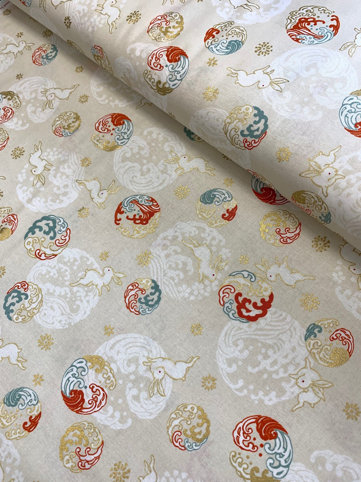 Hyakka Ryoran Usagi HR3330-13A Cotton Woven Fabric