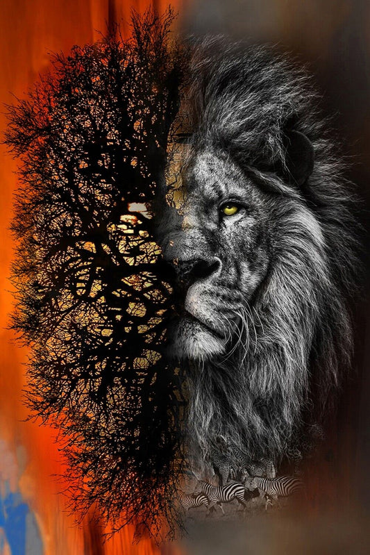 Call of the Wild 31.25" Panel Sunset Lion Digitally Printed R4636H-151 Cotton Woven Panel