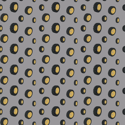 CAT by Caterpillar Tires Gray C9104R-GRAY Licensed Cotton Woven Fabric