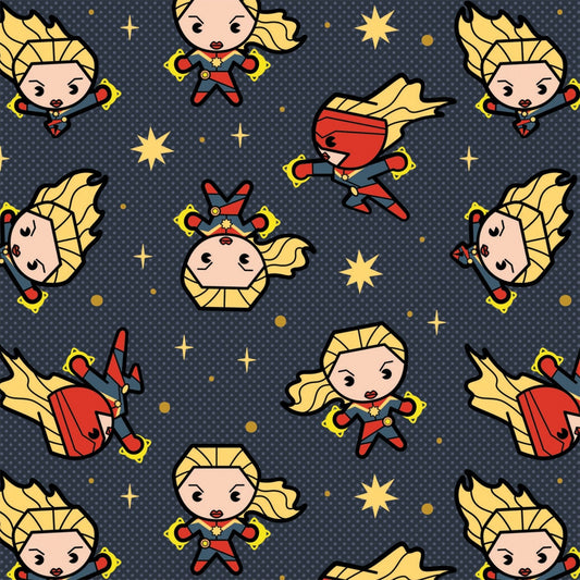 Marvel Kawaii Slate Grey Captain Marvel 13020706-01 Cotton Woven Fabric