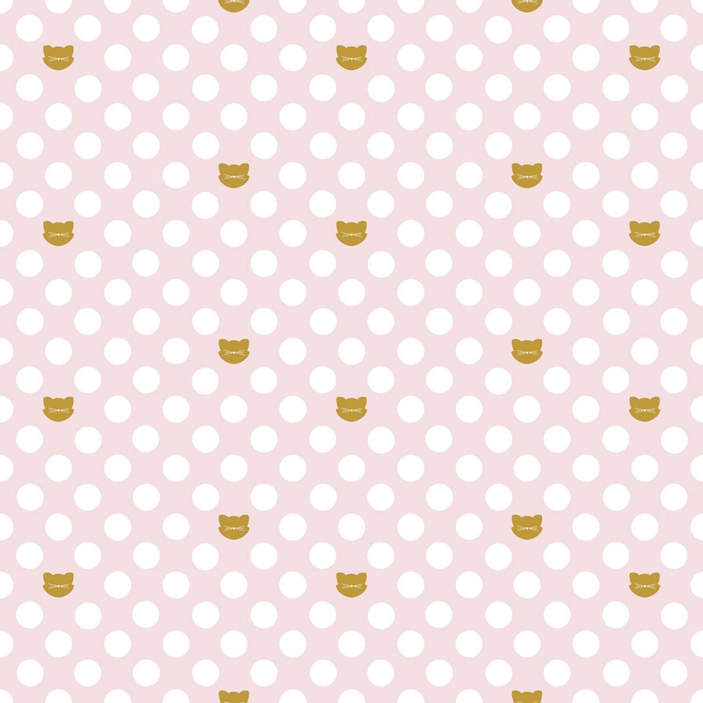 Chloe & Friends by Melissa Mortenson Cat Dot Sparkle Pink SC8912R-PINK Cotton Woven Fabric