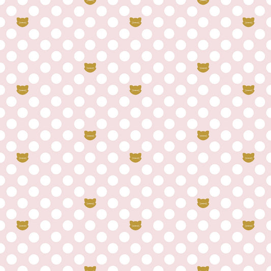 Chloe & Friends by Melissa Mortenson Cat Dot Sparkle Pink SC8912R-PINK Cotton Woven Fabric