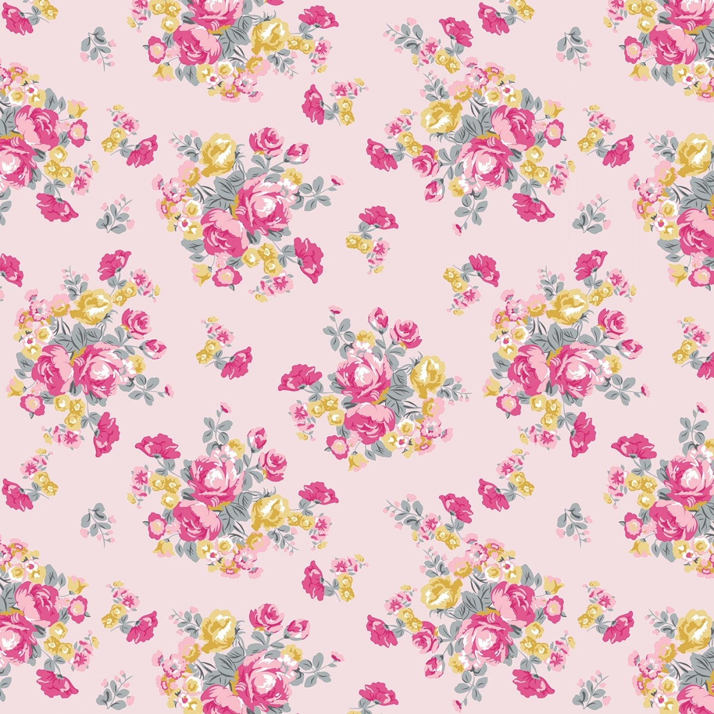 Chloe & Friends by Melissa Mortenson Floral Pink C8911R-PINK Cotton Woven Fabric