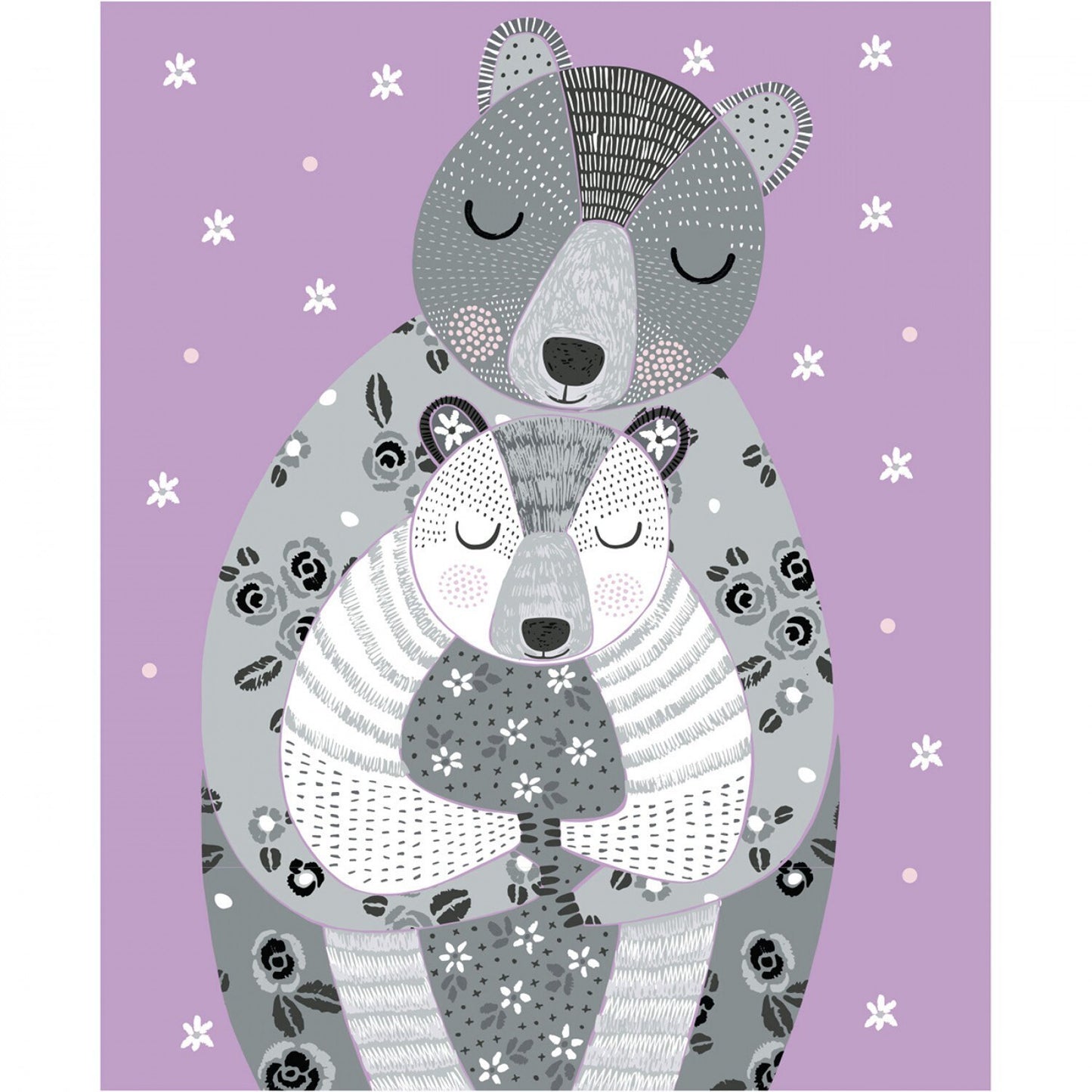 Bear Hug Purple Bear Hugs Panel 36" 21181506P-1 Cotton Woven Panel