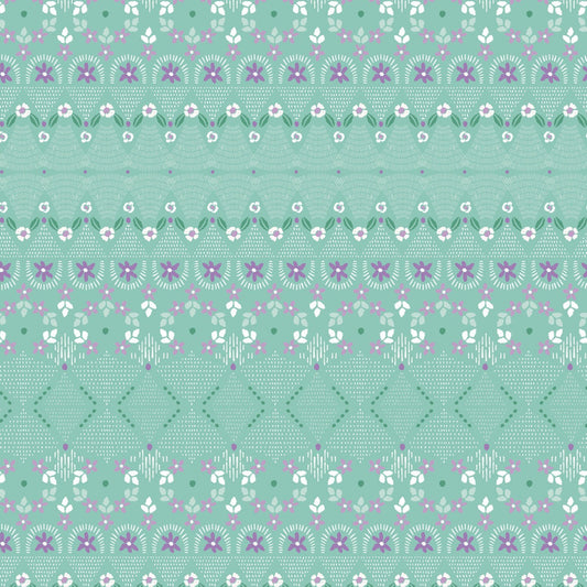 Bear Hug Aqua Little Details  21181505-1 Cotton Woven Fabric