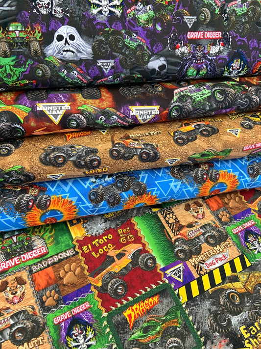 Licensed Monster Jam  Fire and Ice Allover 10261-X Cotton Woven Fabric