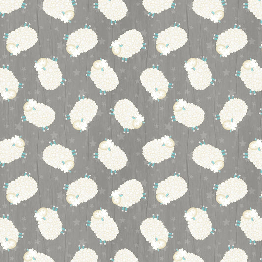 All Our Stars by Jennifer Pugh Dark Grey Tossed Sheep 82581-914 Cotton Woven Fabric