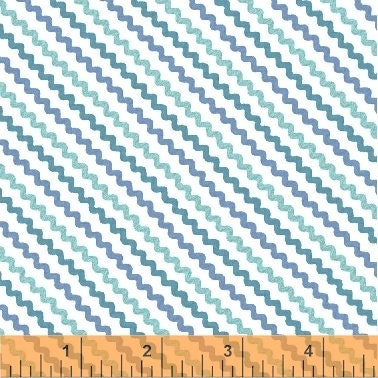 A Stitch in Time Ric Rac Blue 51513-2 Cotton Woven Fabric