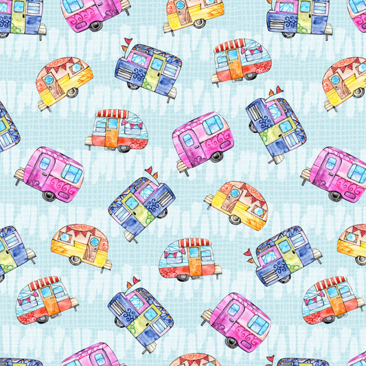 Color My World Tossed Camper 4909-11 Cotton Woven Fabric