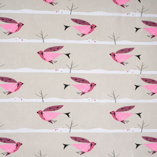 Charley Harper Winter Wonderland CH-132 Purple Finch 100% Premium Organic Cotton