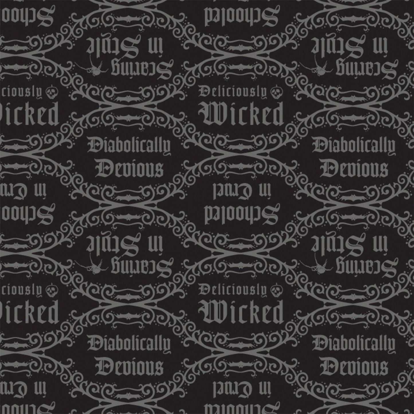 Disney Villains Diabolically Devious Diabolical Quotes Black 85990205-2  Cotton Woven Fabric