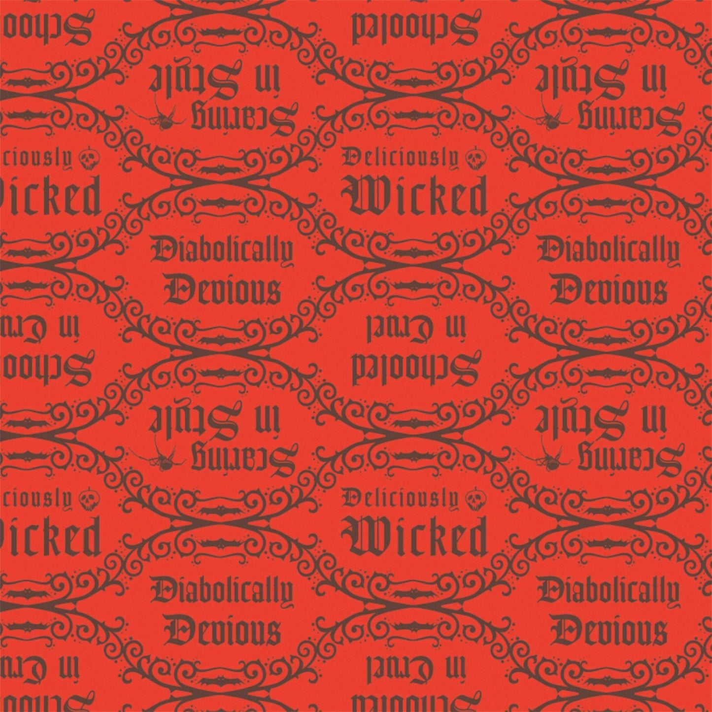 Disney Villains Diabolically Devious Diabolical Quotes Red 85990205-4 Cotton Woven Fabric