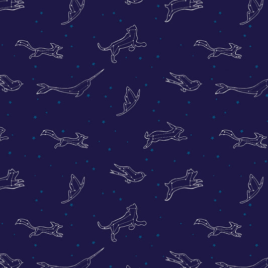 Dream World by Emily Winfield Martin GLOW in the DARK Constellations Navy GC9083R-NAVY Licensed Cotton Woven Fabric